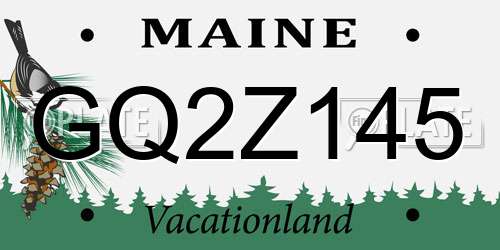 GQ2Z145 Maine License Plate