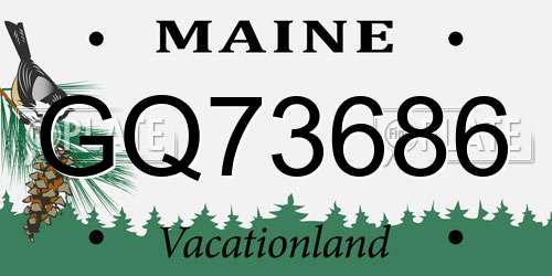 GQ73686 Maine License Plate