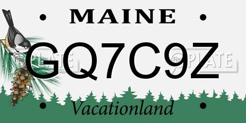 GQ7C9Z Maine License Plate