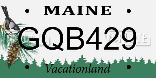GQB429 Maine License Plate