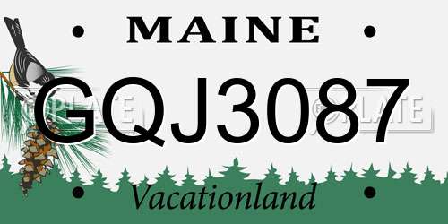 GQJ3087 Maine License Plate