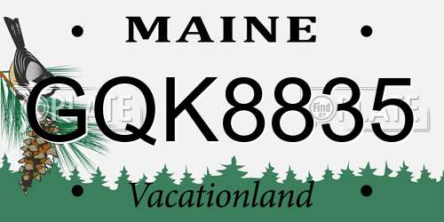 GQK8835 Maine License Plate