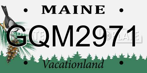 GQM2971 Maine License Plate