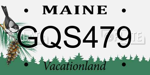 GQS479 Maine License Plate