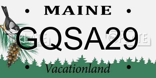 GQSA29 Maine License Plate