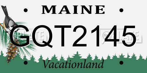 GQT2145 Maine License Plate