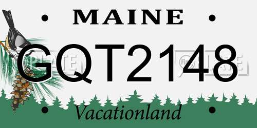 GQT2148 Maine License Plate