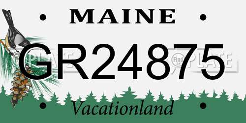GR24875 Maine License Plate