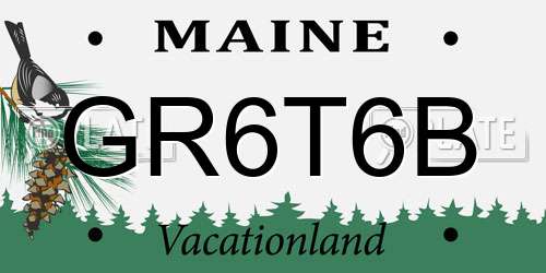 GR6T6B Maine License Plate