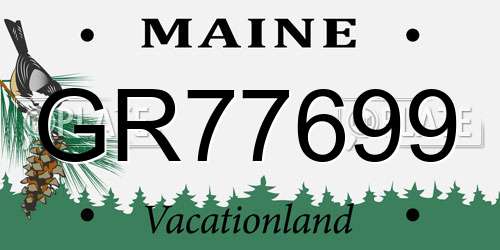 GR77699 Maine License Plate