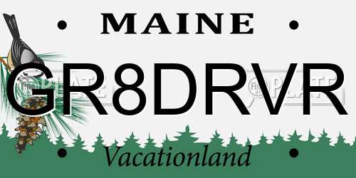 GR8DRVR Maine License Plate