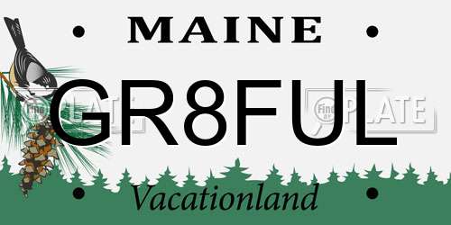 GR8FUL Maine License Plate