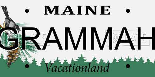 GRAMMAH Maine License Plate