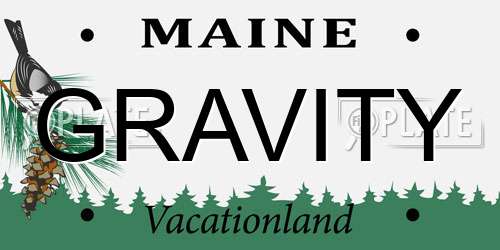 GRAVITY Maine License Plate