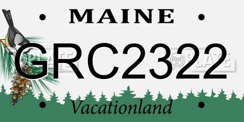 GRC2322 Maine License Plate