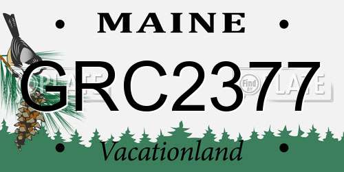 GRC2377 Maine License Plate