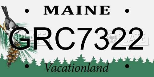 GRC7322 Maine License Plate