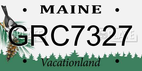 GRC7327 Maine License Plate