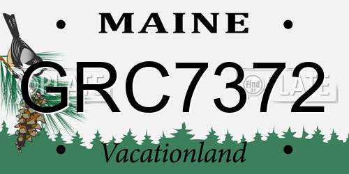 GRC7372 Maine License Plate