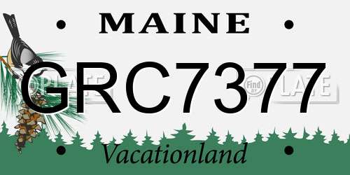 GRC7377 Maine License Plate