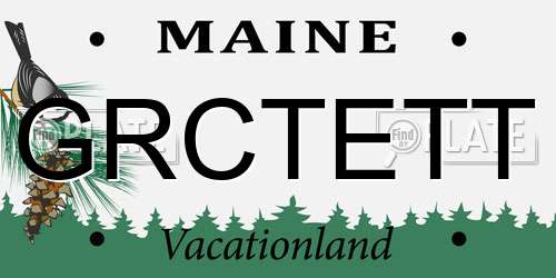 GRCTETT Maine License Plate