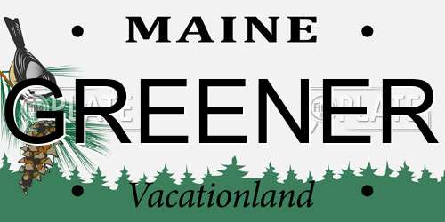 GREENER Maine License Plate