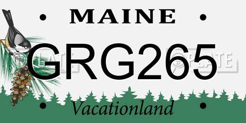 GRG265 Maine License Plate