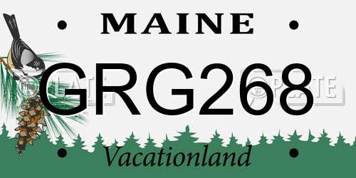 GRG268 Maine License Plate