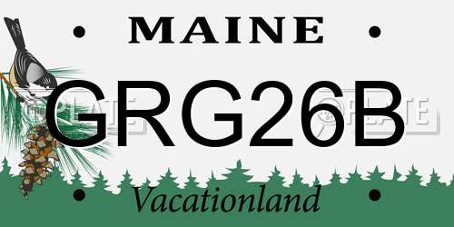 GRG26B Maine License Plate
