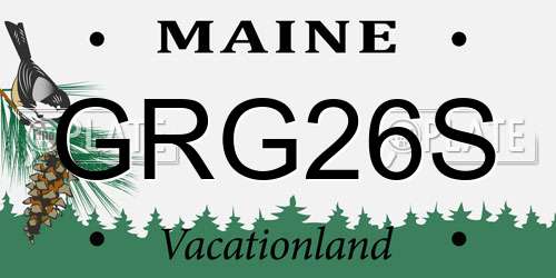 GRG26S Maine License Plate