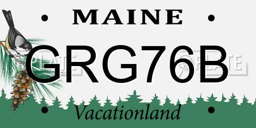 GRG76B Maine License Plate