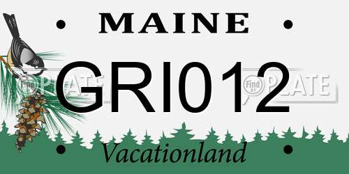 GRI012 Maine License Plate