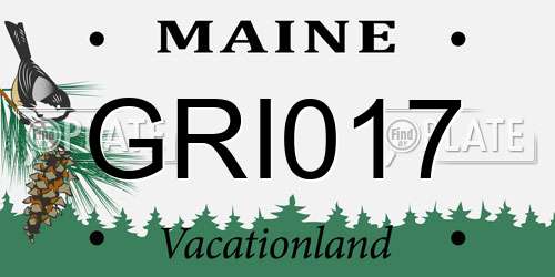 GRI017 Maine License Plate
