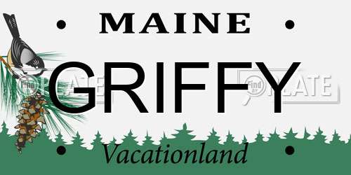 GRIFFY Maine License Plate