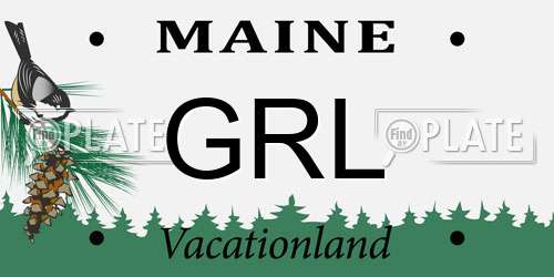 GRL Maine License Plate