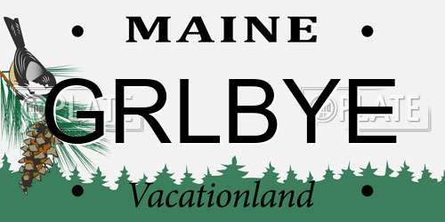 GRLBYE Maine License Plate