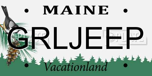 GRLJEEP Maine License Plate