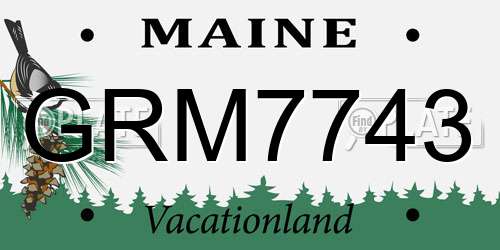 GRM7743 Maine License Plate