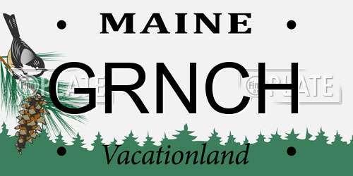 GRNCH Maine License Plate