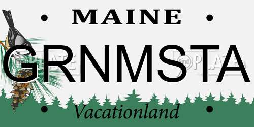 GRNMSTA Maine License Plate