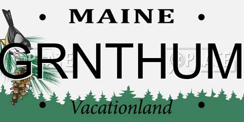 GRNTHUM Maine License Plate