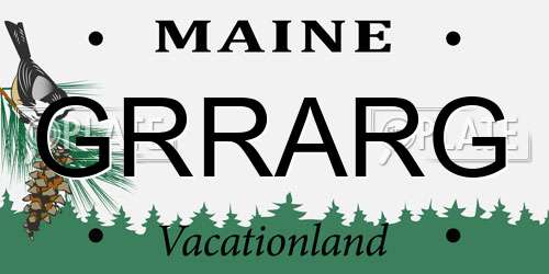 GRRARG Maine License Plate