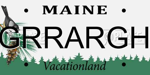 GRRARGH Maine License Plate