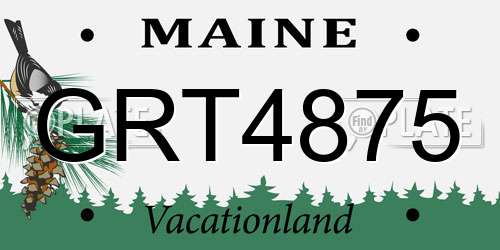 GRT4875 Maine License Plate