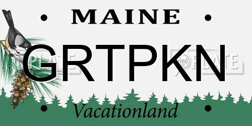 GRTPKN Maine License Plate
