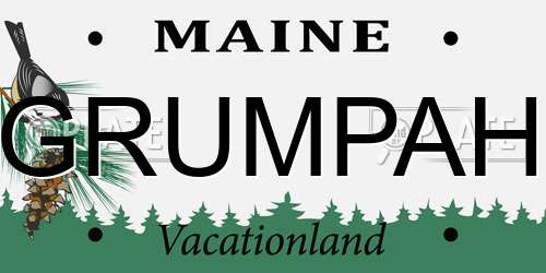 GRUMPAH Maine License Plate