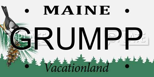GRUMPP Maine License Plate