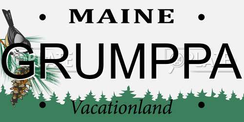 GRUMPPA Maine License Plate