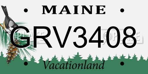 GRV3408 Maine License Plate