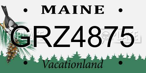 GRZ4875 Maine License Plate